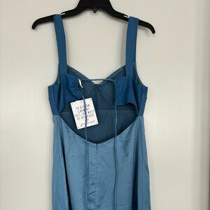 Free People Gia Blue Satin Dress